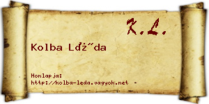 Kolba Léda névjegykártya